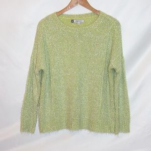 Jennifer Lopez | Lime Green Sparkle Sweater | Medium